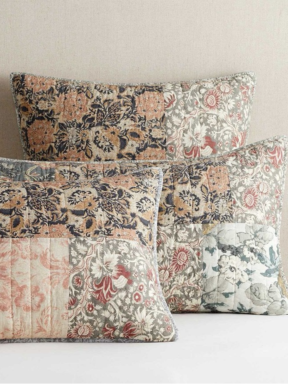 Pottery Barn Rosalyn Patchwork Quilted Cotton Euro Sham